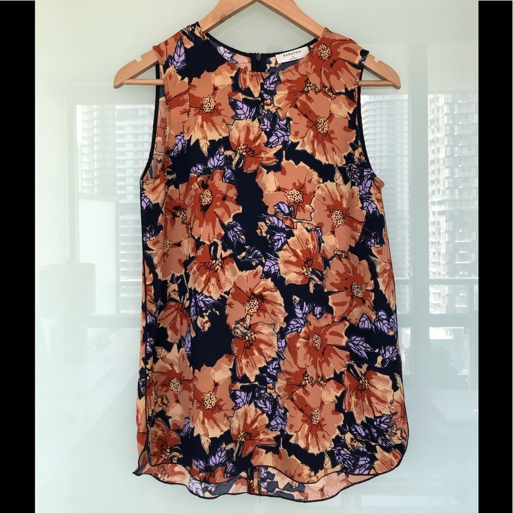 Babaton sleeveless crew neck blouse